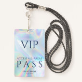 Moderner Holographic VIP All Access Pass Geburtsta Ausweis (Rückseite mit Schlüsselband)