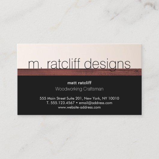 Moderner Holzarbeiter Holzschnitzer Visitenkarte (Vorderseite)