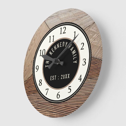 Moderner hölzerner Paletten-Familienname Große Wanduhr