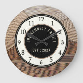 Moderner hölzerner Paletten-Familienname Große Wanduhr (Vorderseite)