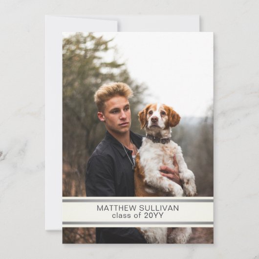 Moderner HolzLook | Foto Graduation Party Einladung (Vorderseite)