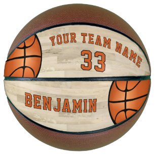 Moderner Holzspieler Name Teamnummer Basketball