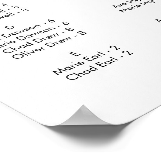 Moderner, horizontaler Alphabetisierungsplan Poster (Ecke)