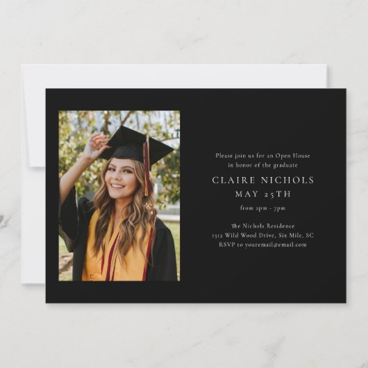 Moderner Horizontaler Foto Abschluss Einladung (Rückseite)