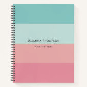 Moderner horizontaler Streifen pink & blau Notizblock (Vorderseite)