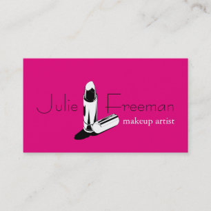 Moderner Hot Pink Black Makeup Artist Salon Visitenkarte