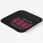 Moderner Hot Pink Neon Abschluss Pappteller (Gewinkelt)