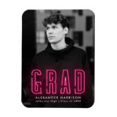 Moderner Hot Pink Neon Vertical Foto Abschluss Magnet (Vertikal)