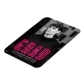 Moderner Hot Pink Neon Vertical Foto Abschluss Magnet (Linke Seite)