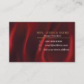 Moderner Hot Red Velvet Klavierlehrer Visitenkarte (Rückseite)