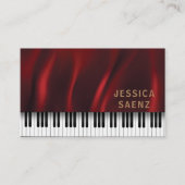 Moderner Hot Red Velvet Klavierlehrer Visitenkarte (Vorderseite)