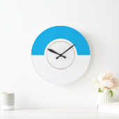 Moderner Hübscher Blauer Weißer Rundblock Große Wanduhr (Zuhause)