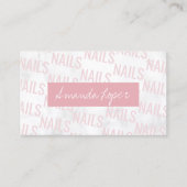 Moderner hübscher weißer Marmor und rosa Nägel Visitenkarte (Vorderseite)