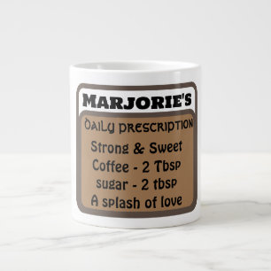 Moderner Humor Minimalistischer Name Kaffeeliebhab Jumbo-Tasse