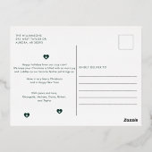 Moderner Hund Foto Weihnachten Folien Feiertagspostkarte (Rückseite)