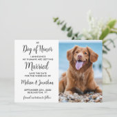 Moderner Hund für Foto Haustiere Hochzeit Save The Date (Stehend Vorderseite)