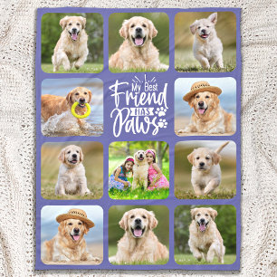 Moderner Hund Lover Bester Freund Pet FotoCollage Fleecedecke