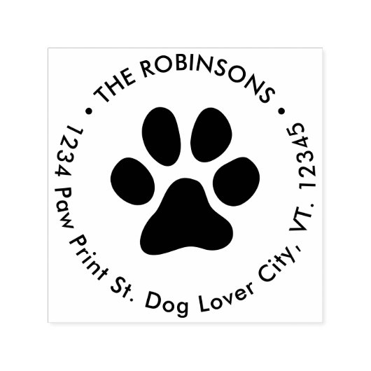Moderner Hund Lover Paw Print Rücksendeadresse Run Permastempel (Design)