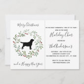 Moderner Hund Schwarzes Labrador Frohe Weihnachten Einladung (Vorderseite)