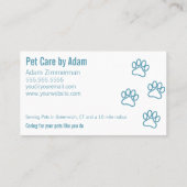 Moderner Hund Walker Haustier Sitter Pawsome Blue  Visitenkarte (Rückseite)