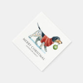 Moderner Hund Wasserfarben Weihnachten Serviette (Ecke)