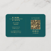 Moderner Hunde-Groomer-Trainer Walker Dark Aquamar Visitenkarte (Rückseite)