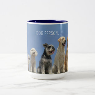 Moderner Hundemensch Minimalistisches Multi-Rass Zweifarbige Tasse