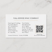Moderner HVAC-White-Gold-QR-Code Visitenkarte (Rückseite)