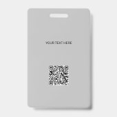 Moderner ID-Karte Logo-Foto QR-Code grau Ausweis (Rückseite)