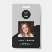 Moderner ID-Karte Logo-Foto QR-Code grau Ausweis (Vorderseite)