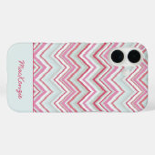 Moderner Ikat Zickzack Strip Personalisierter Name Case-Mate iPhone Hülle (Rückseite (Horizontal))