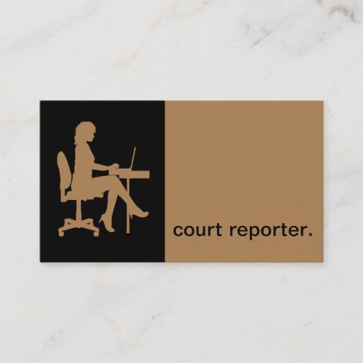 Moderner Ikonen-Silhouettegerichtsreporter | Tan Visitenkarte (Vorderseite)