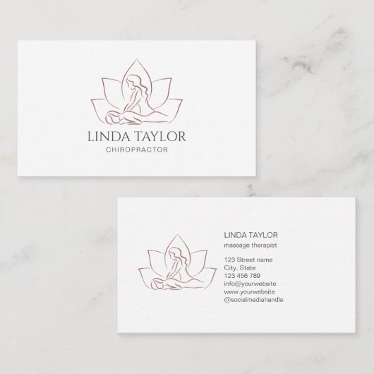 Moderner Illustrationsmassagetherapeut Visitenkarte (Vorne/Hinten)