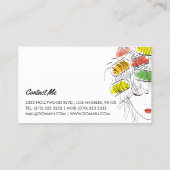 Moderner Illustrierter Friseur Makeup Beauty Salon Visitenkarte (Rückseite)