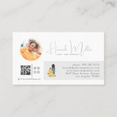 Moderner Illustrierter Podcast Foto QR Code Visitenkarte (Rückseite)