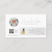 Moderner Illustrierter Podcast Foto QR Code Visitenkarte (Rückseite)