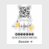Moderner Illustrierter Podcast-QR-Code Aufkleber (Blatt)