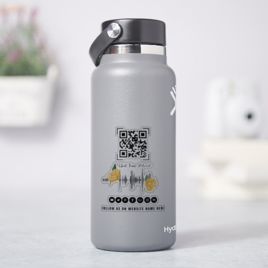 Moderner Illustrierter Podcast-QR-Code Aufkleber (HydroFlask)