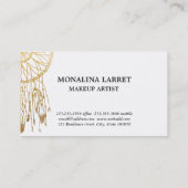 Moderner Imitat-Goldfolien-Bohemischer Traumfänger Visitenkarte (Rückseite)