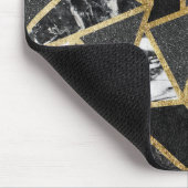 Moderner Imitat-GoldGlitzer-Marmor-geometrisches Mousepad (Ecke)