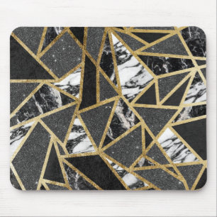 Moderner Imitat-GoldGlitzer-Marmor-geometrisches Mousepad