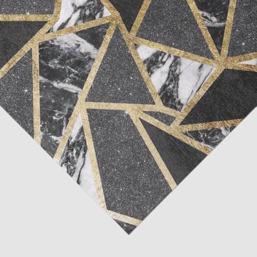 Moderner Imitat-GoldGlitzer-Marmor-geometrisches Seidenpapier (Ausschnitt)