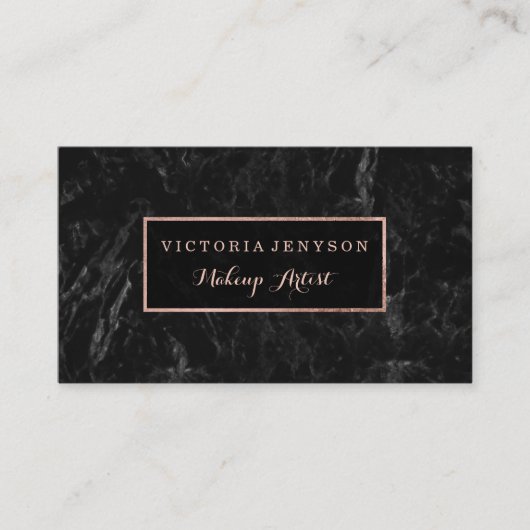 Moderner Imitat-Rosengoldrahmenmarmor Visitenkarte (Vorderseite)