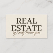 Moderner Immobilienmakler mit QR-Code im erdigen S Visitenkarte (Vorderseite)