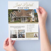 Moderner Immobilienmarkt gerade aufgeführter Flyer (Hand)