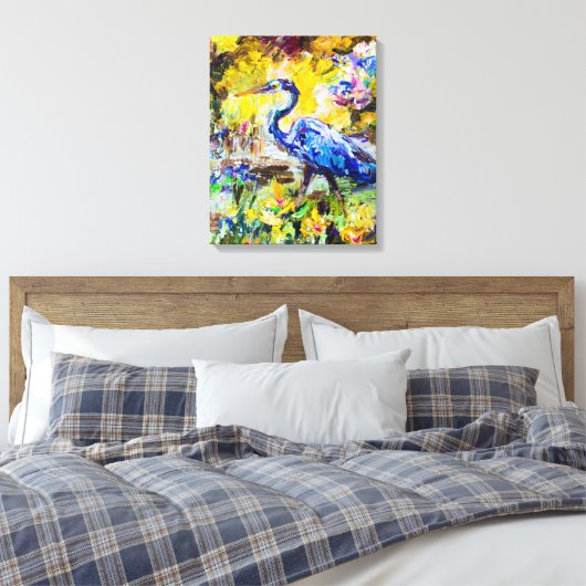 Moderner Impressionismus Blue Heron Ölgemälde Leinwanddruck (Insitu (Schlafzimmer))