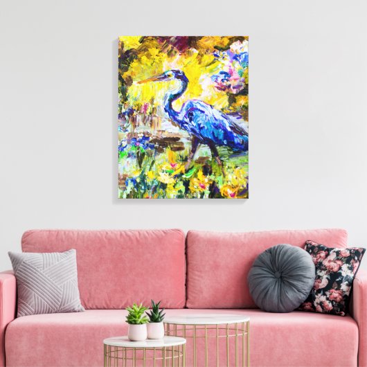 Moderner Impressionismus Blue Heron Ölgemälde Leinwanddruck (Insitu (Wohnzimmer))