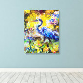 Moderner Impressionismus Blue Heron Ölgemälde Leinwanddruck (Insitu (Holzboden))