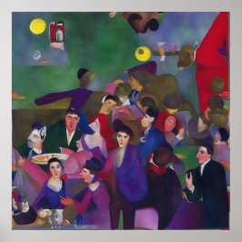 Moderner Impressionist ein überfüllter Bar Poster