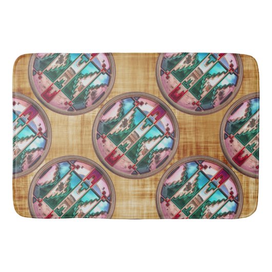 Moderner Indianerstaat 15 Bath Mat Badematte (Vorderseite)